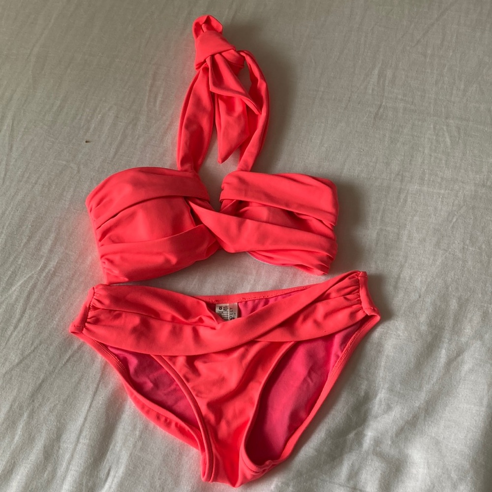 Seafolly Goddess Bikini Set, hot coral. US 4